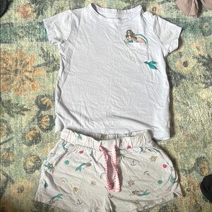 Mermaid Graphic Kids' T-Shirt and Shorts Set